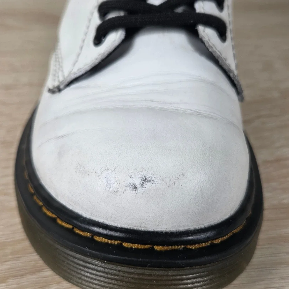 Dr. Martens 1460 J White Leather Boots Kids US 13 UK 12 EU 31 Side Zip